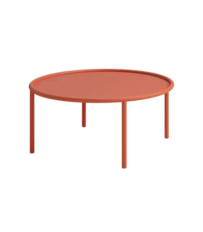 stolik okrągły pomarańczowy terakota minimalistyczny