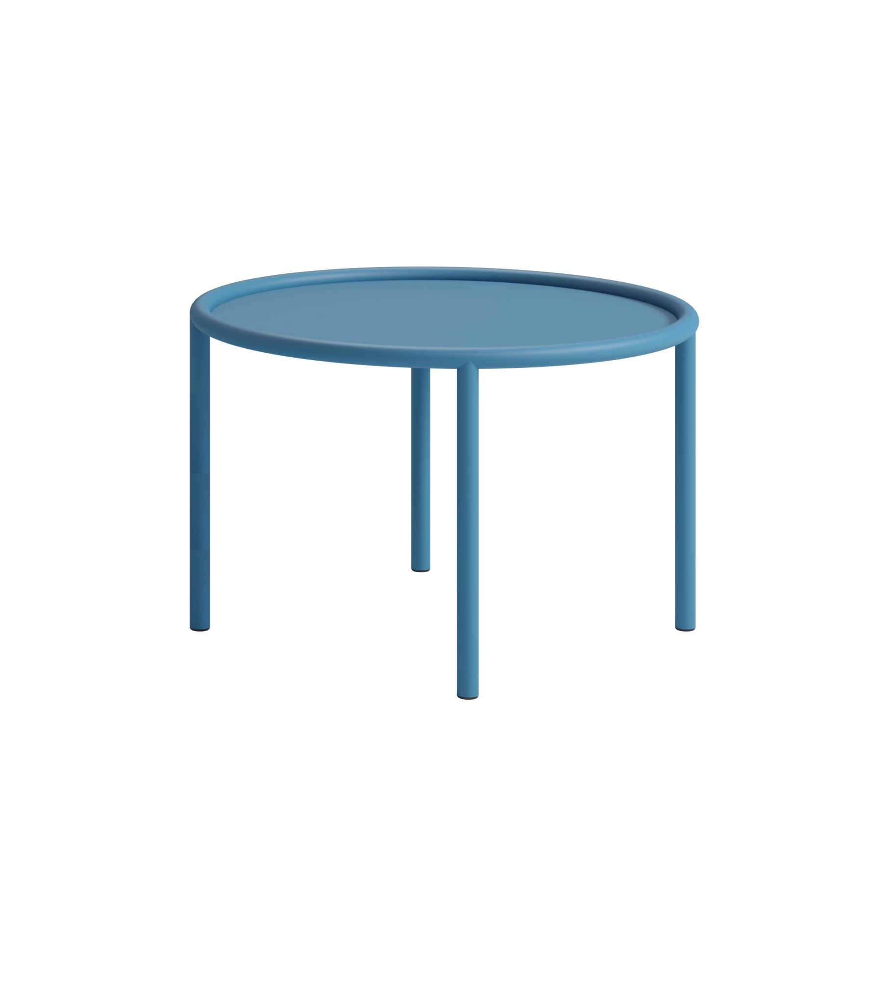 niebieski nowoczesny stolik kawowy okrągły