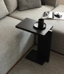 czarny stolik do sofy nowoczesny drewno dębowe