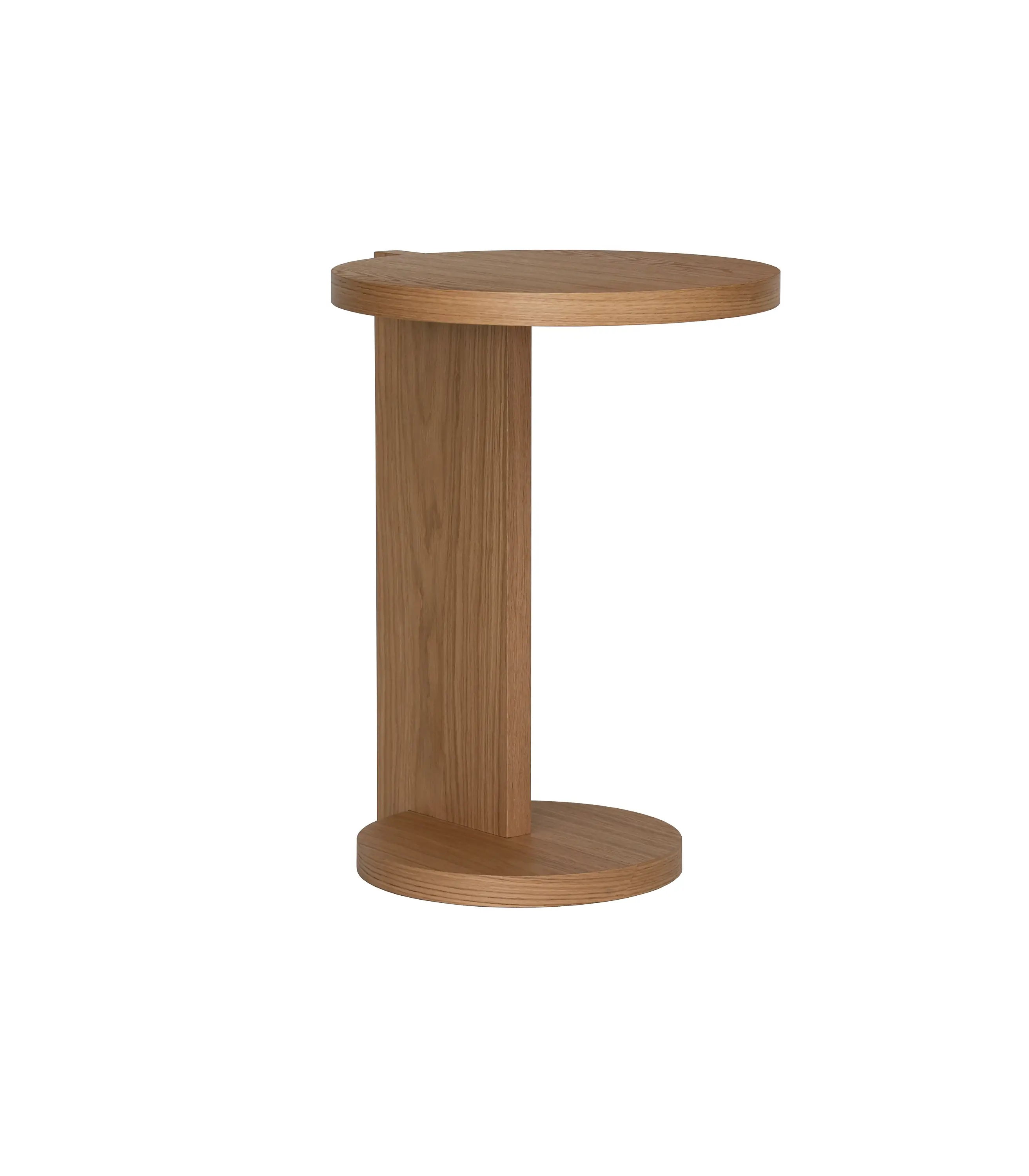 okrągły stolik boczny nowoczesny drewno dębowe