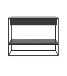 minimalistyczna czarna konsola z szuflada polka