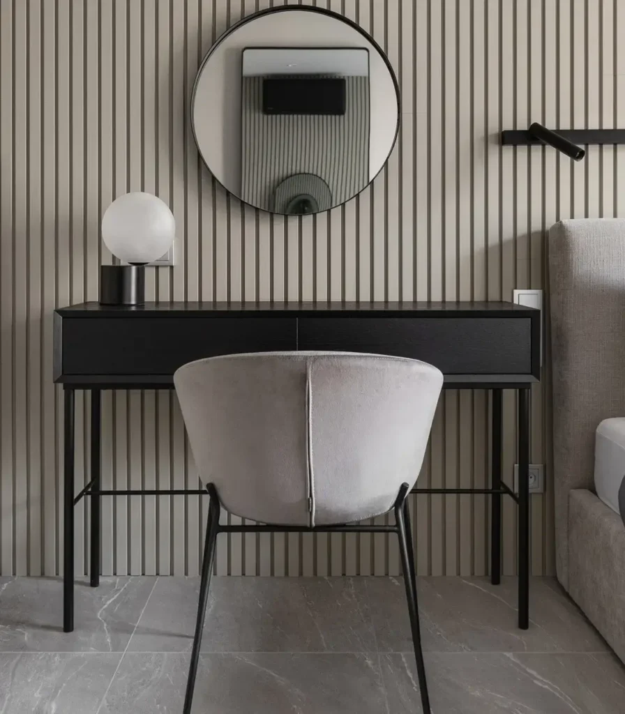 czarna toaletka elegancka nowoczesna z szufladami
