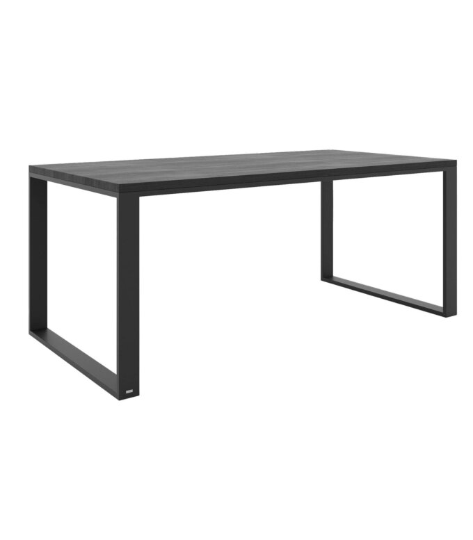 czarny debowy stol prosty w formie