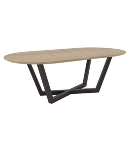owalny stol owal industrialny drewniany