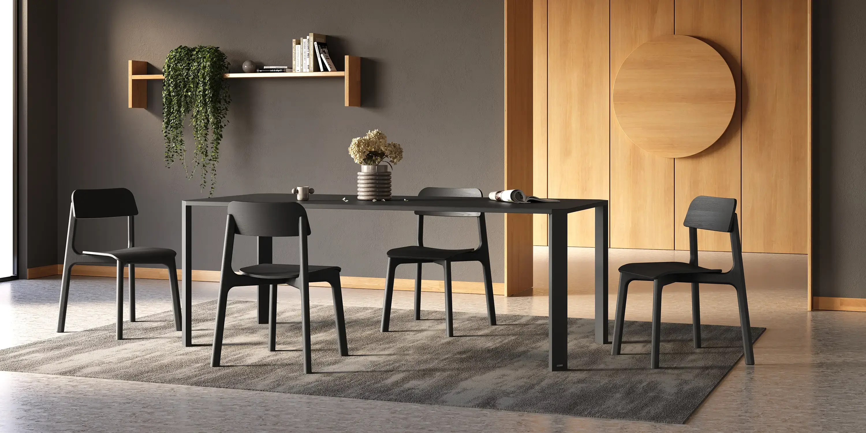 czarne krzesła drewniane nowoczesne polski design magnus