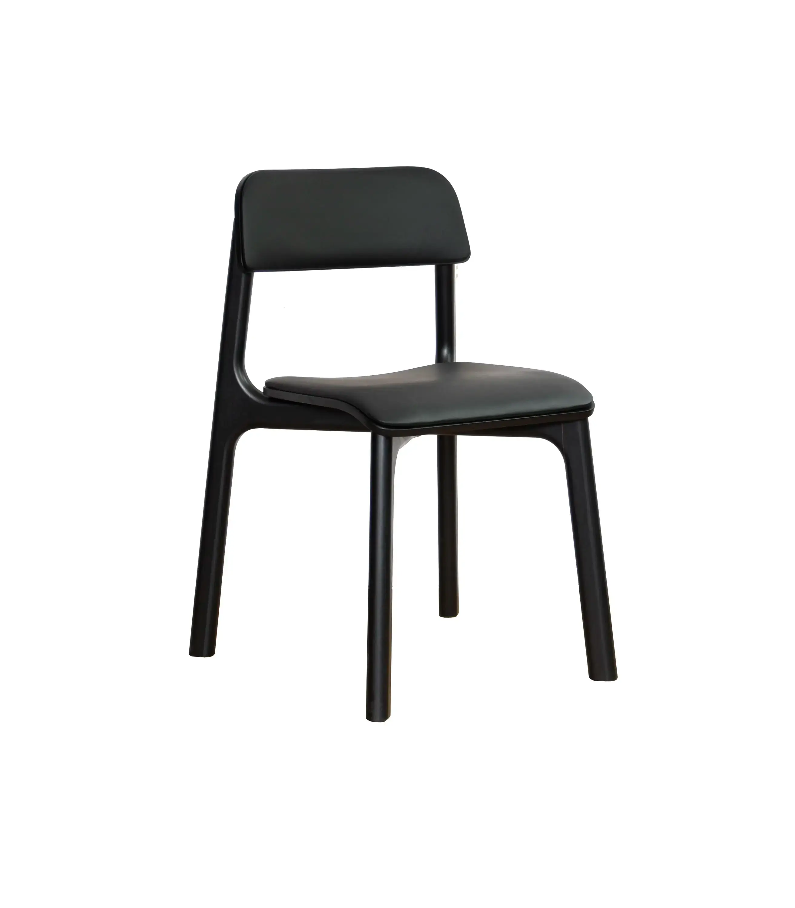 krzesło drewniane czarne nowoczesne tapicerowane siedzisko i oparcie