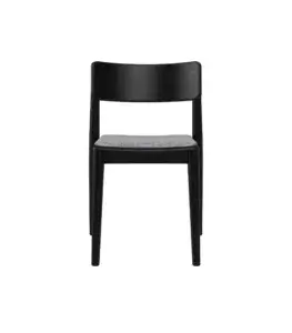 czarne krzesło tapicerowane mid century modern