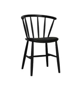 krzeslo czarne miekkie patyczak drewno tapicerowane
