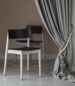 krzeslo drewniane niebieskie polski design