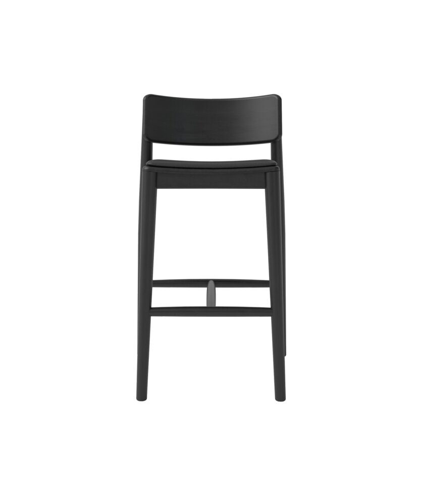 czarne krzeslo barowe drewniane polski design