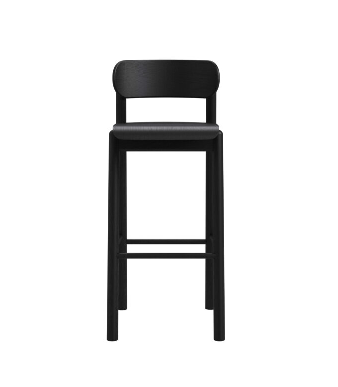 czarne krzeslo barowe stolek barowy dab