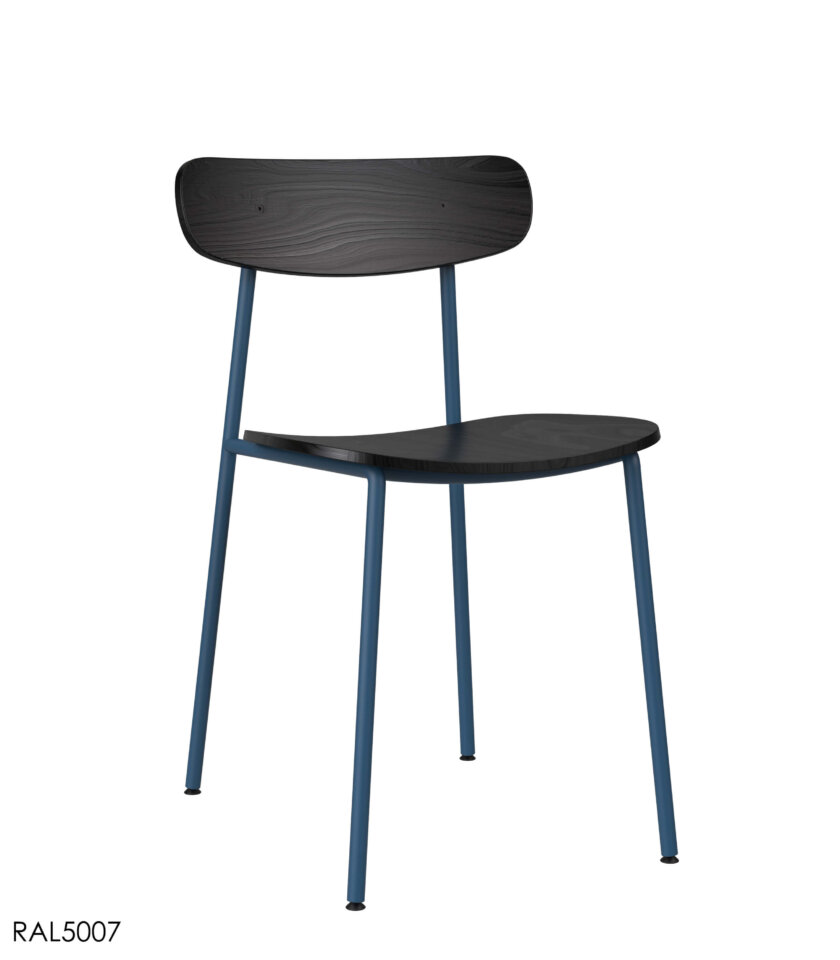 krzeslo metalowe nogi niebieskie czarny