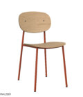 krzeslo minimalistyczne metalowe dab naturalny