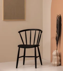 krzeslo patyczak czarne tapicerowane