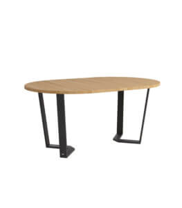 stol okragly rozkladany 110cm czarne nogi dab