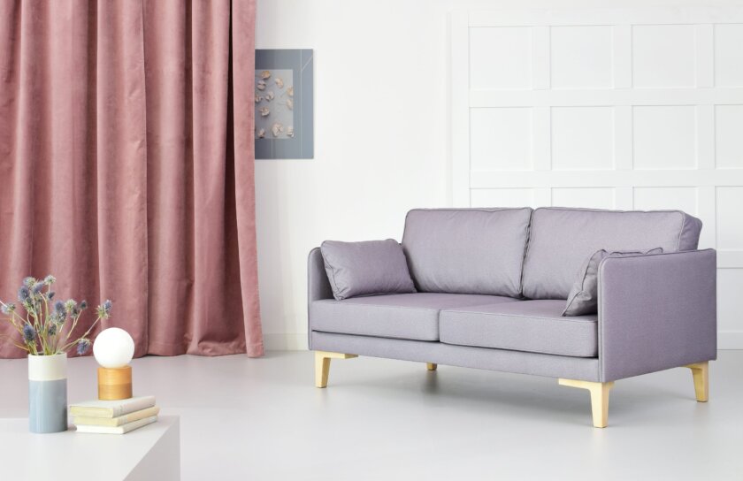 sofa w stylu skandynawskim  osobowa szara